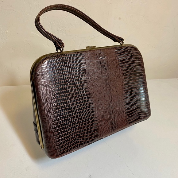 Vintage Faux Alligator Handbag - Picture 1 of 7